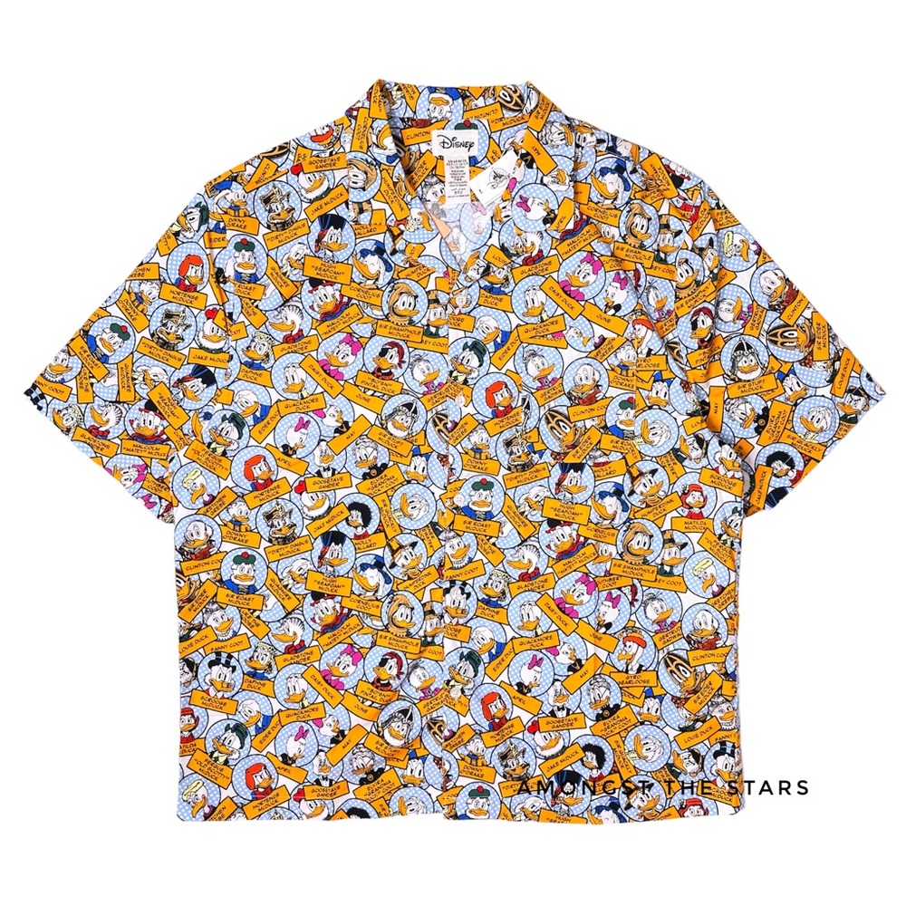 Disney Parks Duck Tales Print D23 Button Down Short Sleeve Shirt